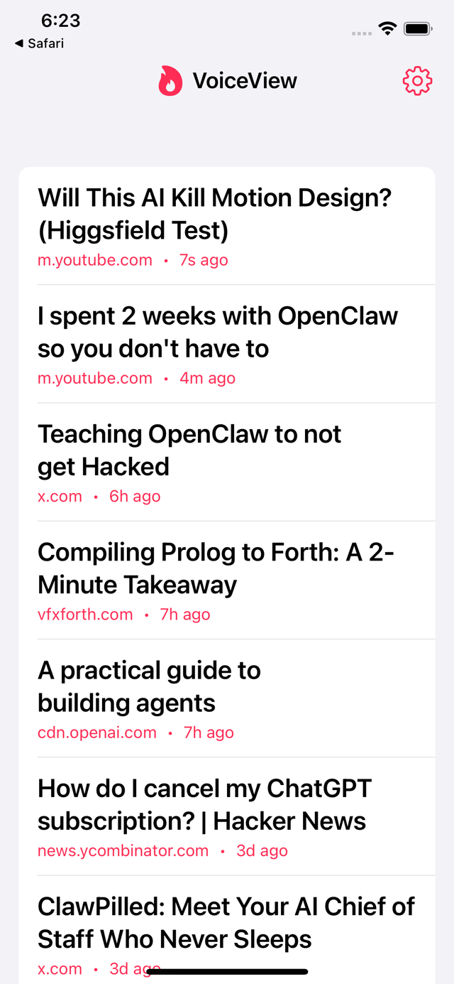 VoiceView app screenshot