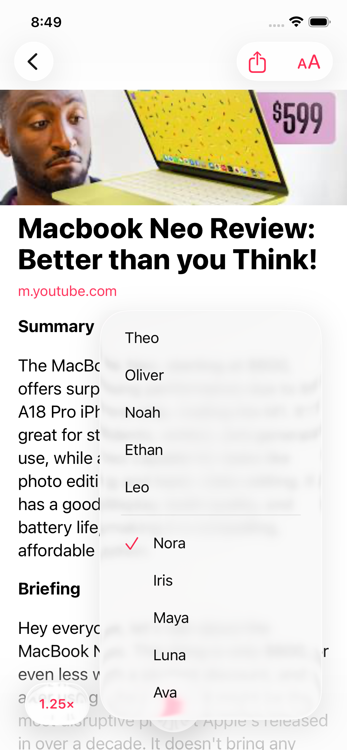 VoiceView app screenshot
